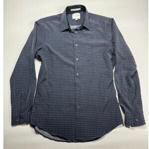 C-Lab NYC Men's Long Sleeve 4-Way Stretch Slim Fit Plaid Dress Shirt - Size M